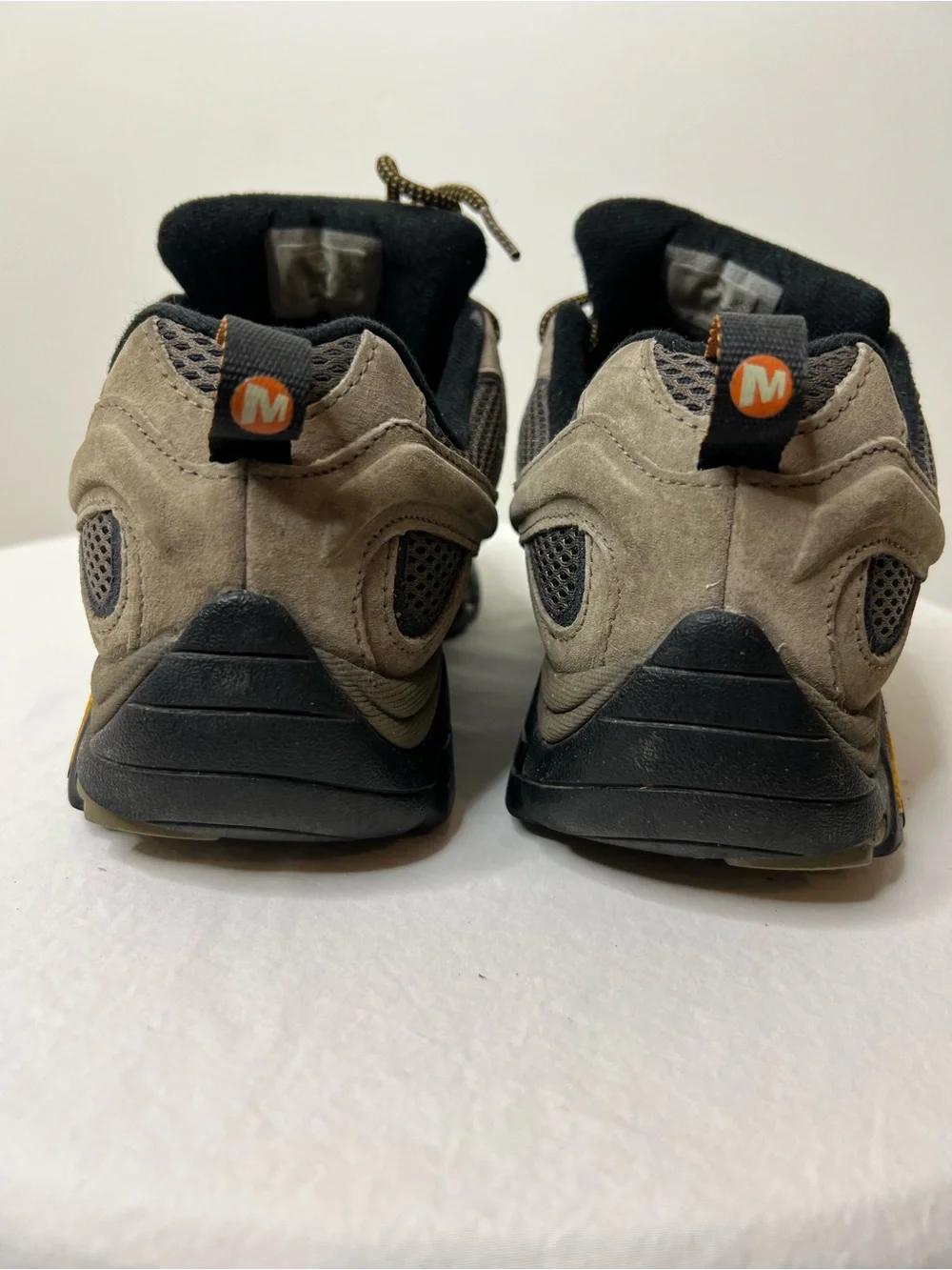 Merrell Men's Brown Waterproof Hiking Boots with Orange Accents